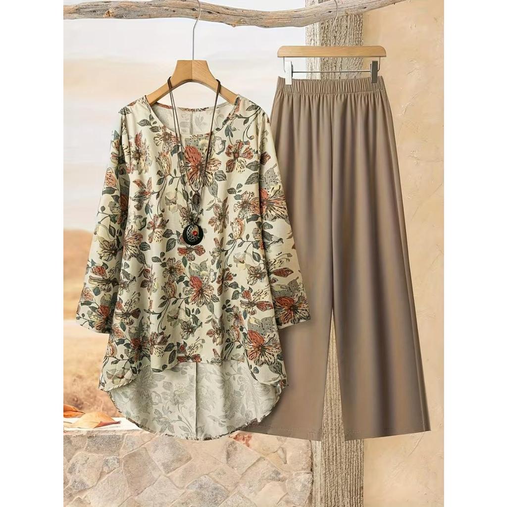 Ladies', Fashionable, Elegant, Printed Set, Polka Dot, Loose, Casual Set