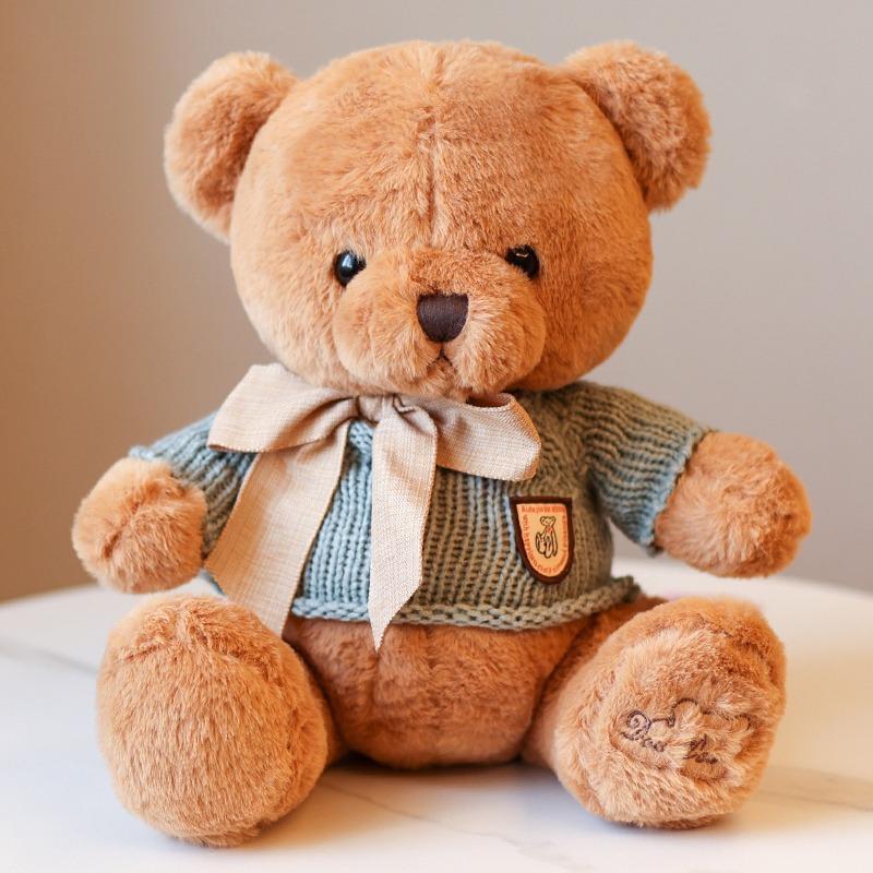 Bow Tie Teddy Bear Doll Bear Doll Plush Toy Children's Sleeping Pillow Gifts for Boys and Girls