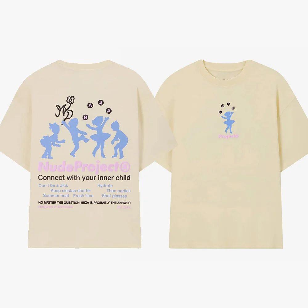 Neuer Heißer Verkauf Trendiges Bedrucktes Nude Project Herren Damen Urlaubs Designer T-Shirt Marken Street Baumwolle Oversized Kurze Ärmel Oberteil