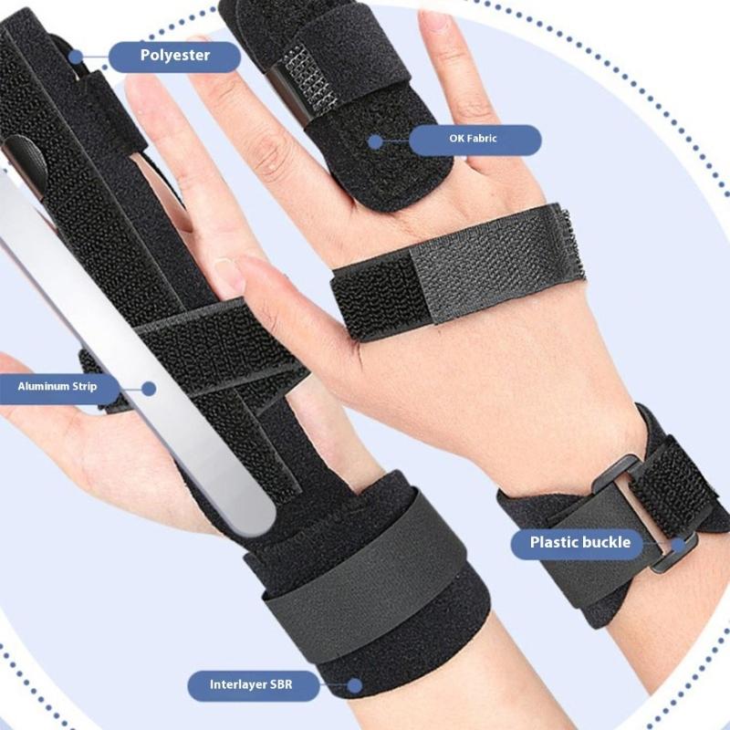 Breathable Finger Brace with Aluminum Splint for Sports Injuries and Office Work Support