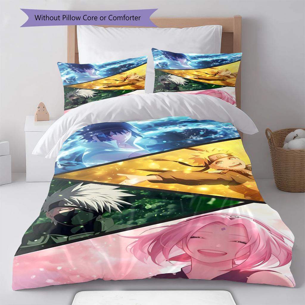 Cartoon Pattern Bedding Quilt Set Quilt Cover Pillowcase Home Decoration Birthday Gift (1 * Duvet Cover + 2 * Pillowcase, Without Core)