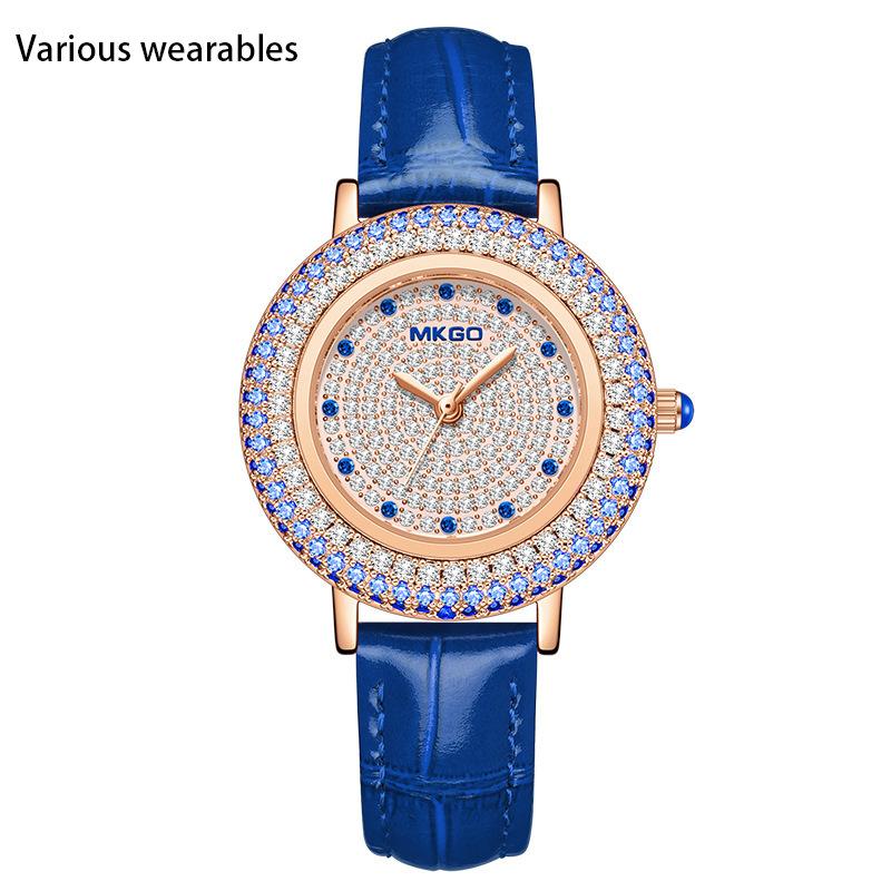 New Niche Light Luxury Full Diamond Jewelry Crystal Gem Scale Waterproof Belt Women's Watch