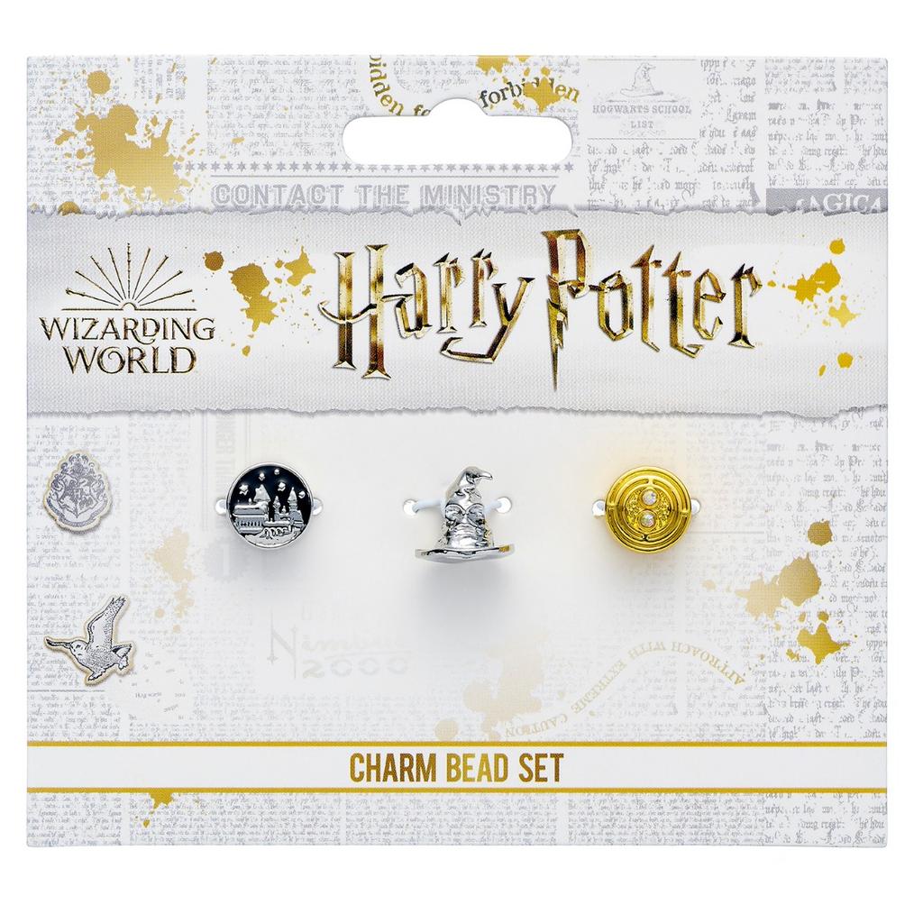 Harry Potter Set of 3 Spacer Beads Hogwart's Castle, Sorting Hat, Time Turner
