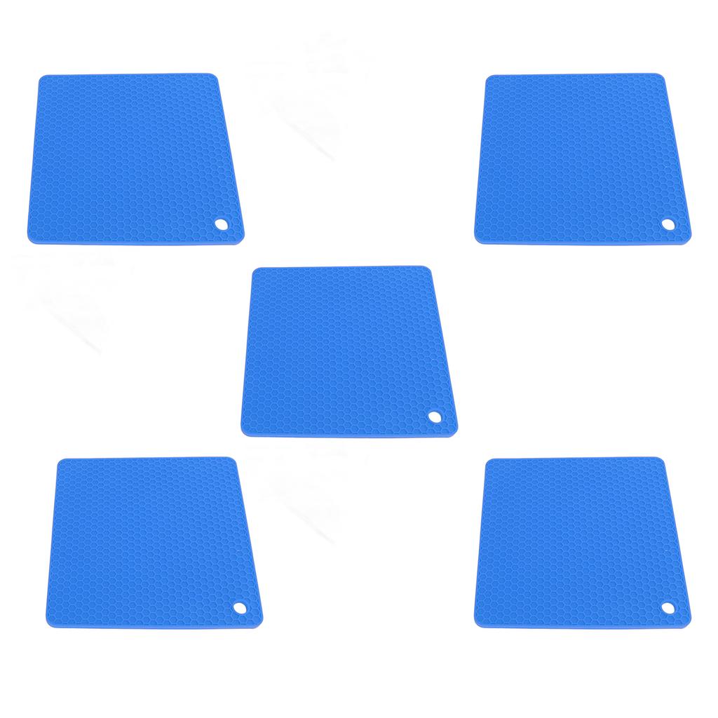 5 Stück Silikon Topflappen Matte Hitzebeständig Rutschfest Quadrat Waben Untersetzer Matte Hitzepads für