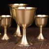 Smooth Goblet Wine Glass Durable Good Gloss Copper Portable Red Edge Cup for Daily Use Brass