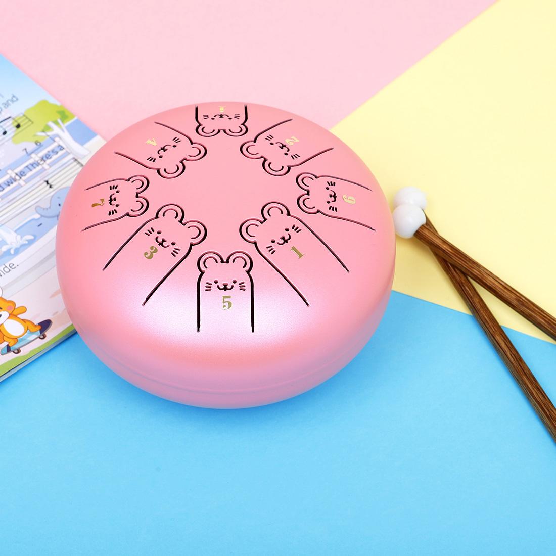 M MBAT 6 Inch Steel Tongue Drum 8 Tune Handpan Drum Pad Tank With Carrying Bag Drumstick Set Percussion Instruments Accessories