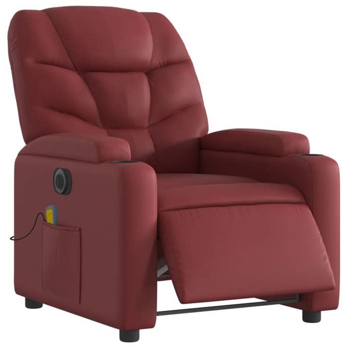 VidaXL Electric Reclining Massage Armchair, Relaxation Chair with Adjustable Backrest and Footrest, Seat of 3204655