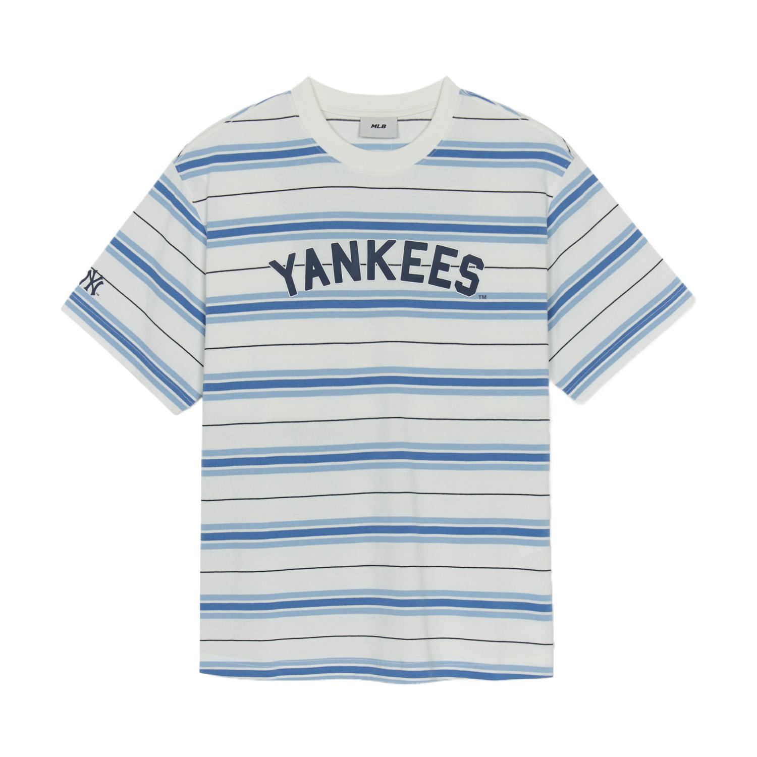 

New MLB New York Yankees Overfit Regular T Shirt Women s Cream 3ATSV0353-50IVS M