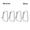 4pcs Aluminum Alloy D-Ring Keychain Carabiner Lock Buckle Hook Climbing Snap Clip High quality Fishing Tool