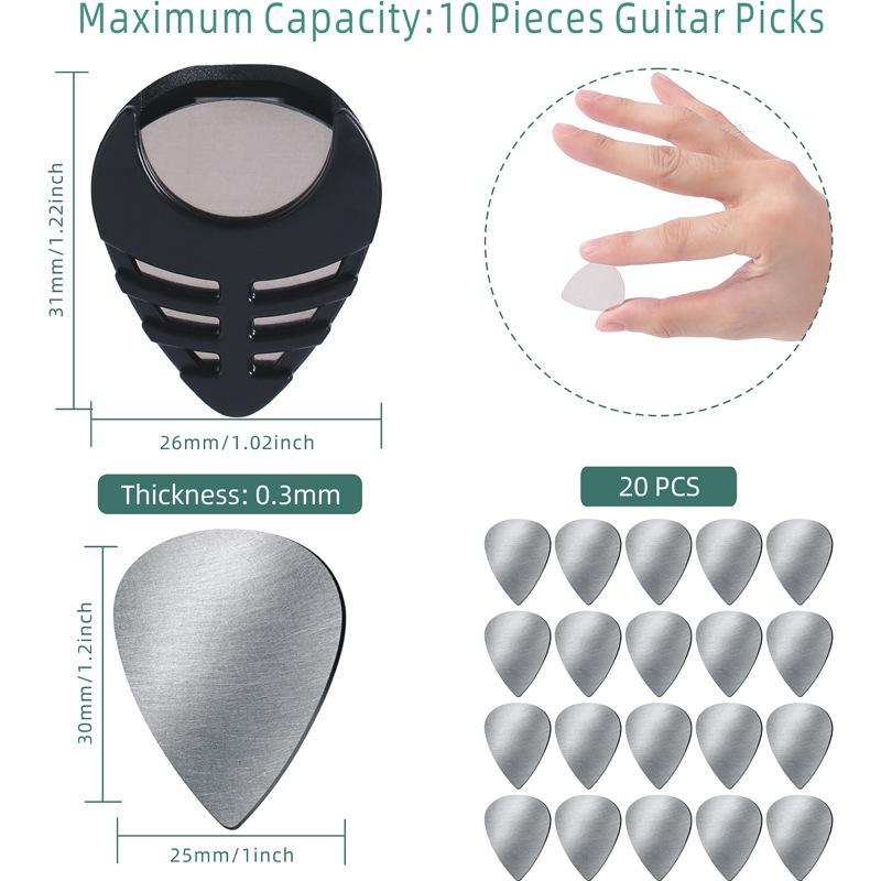 Metal Guitar Picks 0.3mm Thick Stainless Steel Set