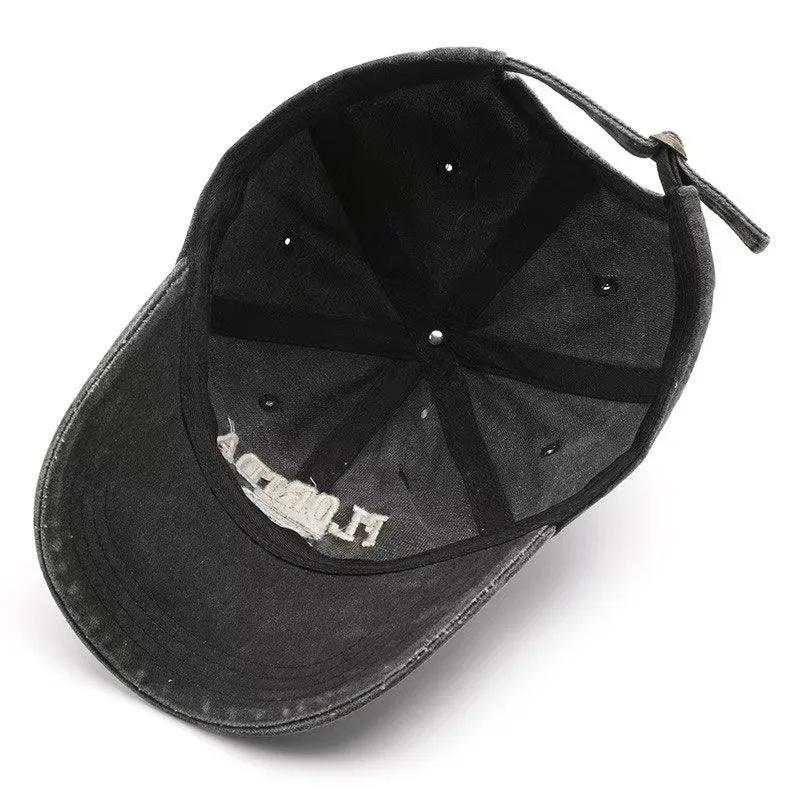 Florida Embroidery Baseball Cap Vintage Washed Distressed Corduroy Dad Hat Adjustable Snapback Vintage Old School Casual Streetwear Unisex