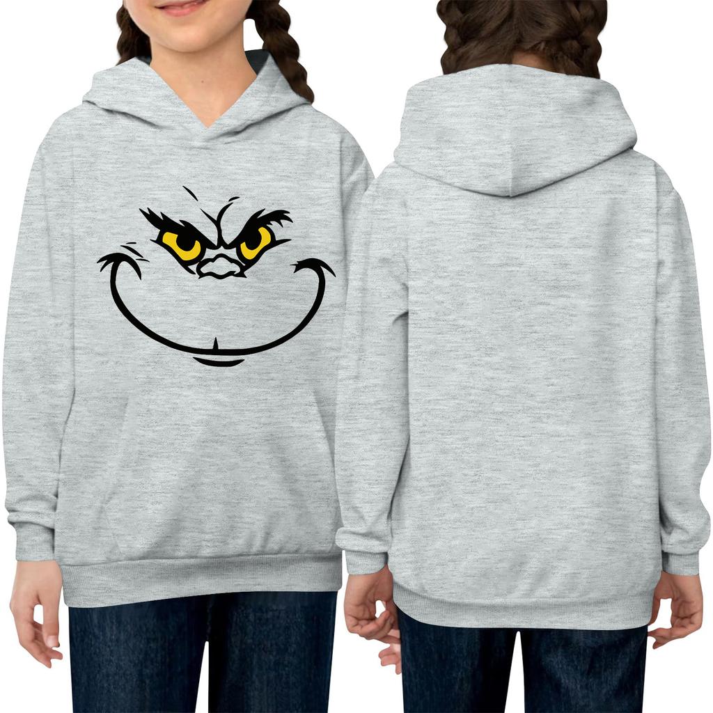 Children's Long-sleeved Loose-fitting Pullover Hoodie With Drawstring And Solid Color