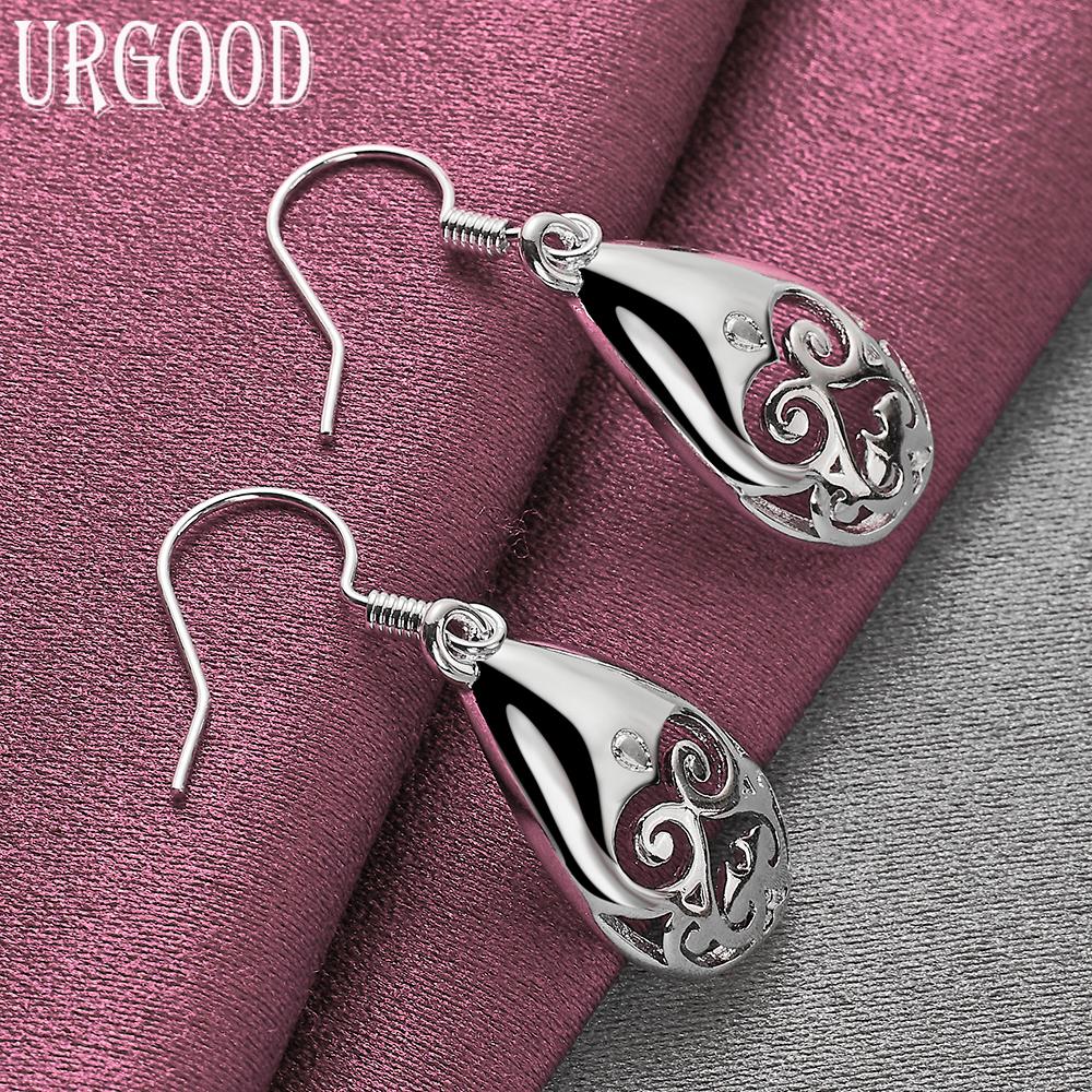 925 Sterling Silber Hochzeitsschmuck Muster Tropfenohrringe