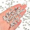 100pcs 7mm Acrylic Luminous Beads Flat Round Alphabet Loose Spacer Beads For Jewelry Making DIY Bracelets Necklace Accessories