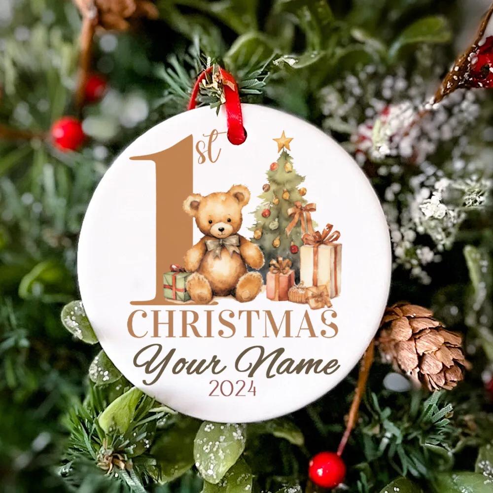 Personalized Baby's First Christmas Ornament Custom 1st Christmas Keepsake Newborn Baby Gift Baby Boy Girl Ornament
