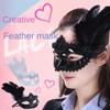 Lace Feather Eye Mask  Flower Masquerade Mask Fashion Feather Venetian Mask  Cosplay