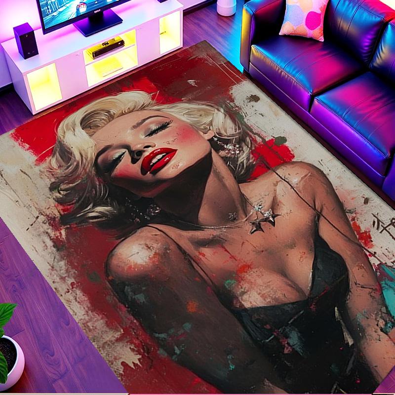 Marilyn Monroe Print Vloerkleed, Wasbaar Vloerkleed, Voor Entree Slaapzaal Wasruimte Kantoor Studeerkamer, Woondecoratie Verjaardag Kerstcadeau