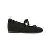 Sheepskin~ 4cm inner height increase shoes square head ballet flats women's shallow mouth versatile French bow Mary Jane shoes