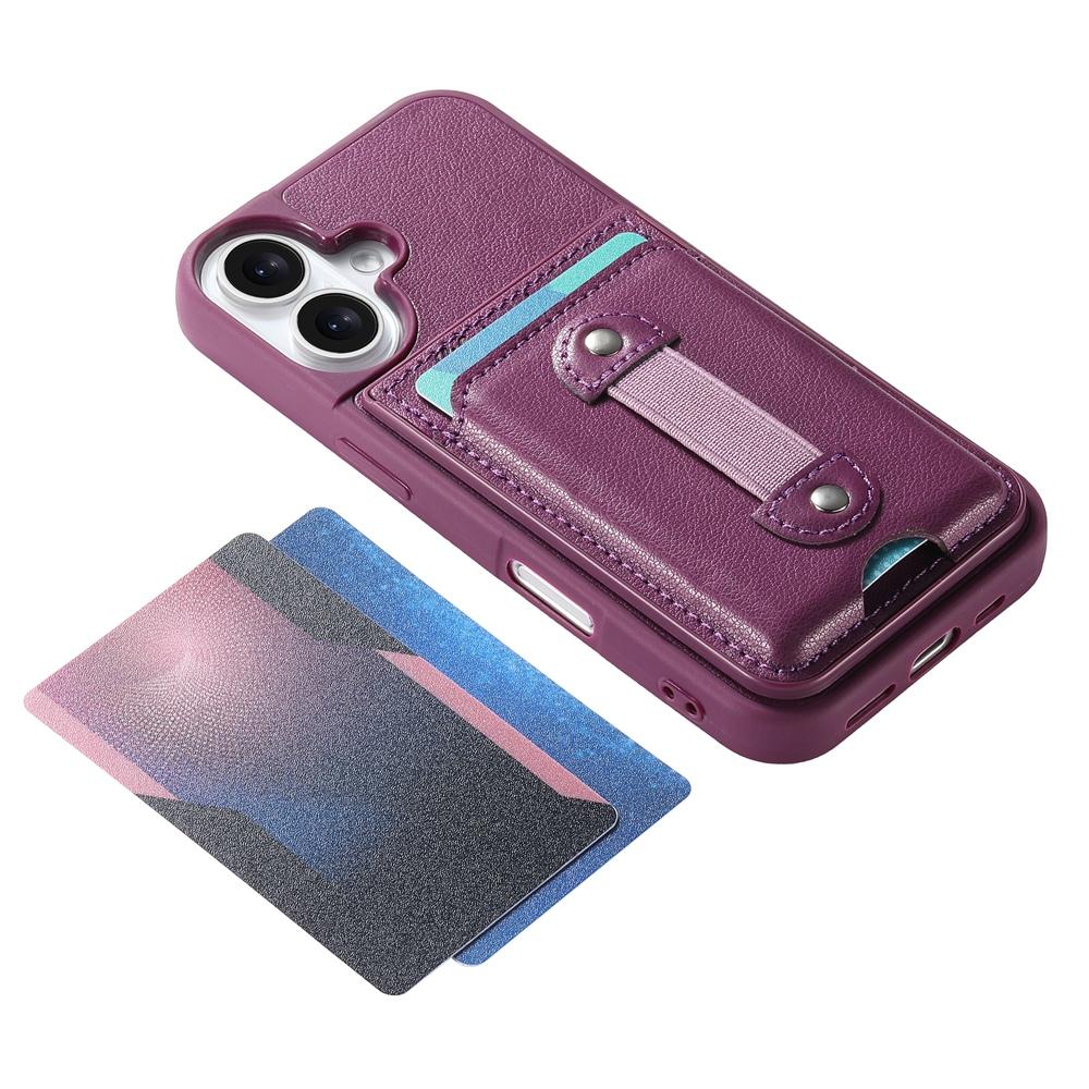 Anti-Slip Phone Case with Elastic Wrist Strap & Card Holder - Shockproof TPU Bumper + Textured PU Leather Back Cover, Wallet Case for iPhone/Samsung