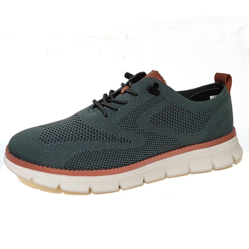Men s Lightweight Breathable Flyknit Lace-up Loafers, Plus Sizes Available 47