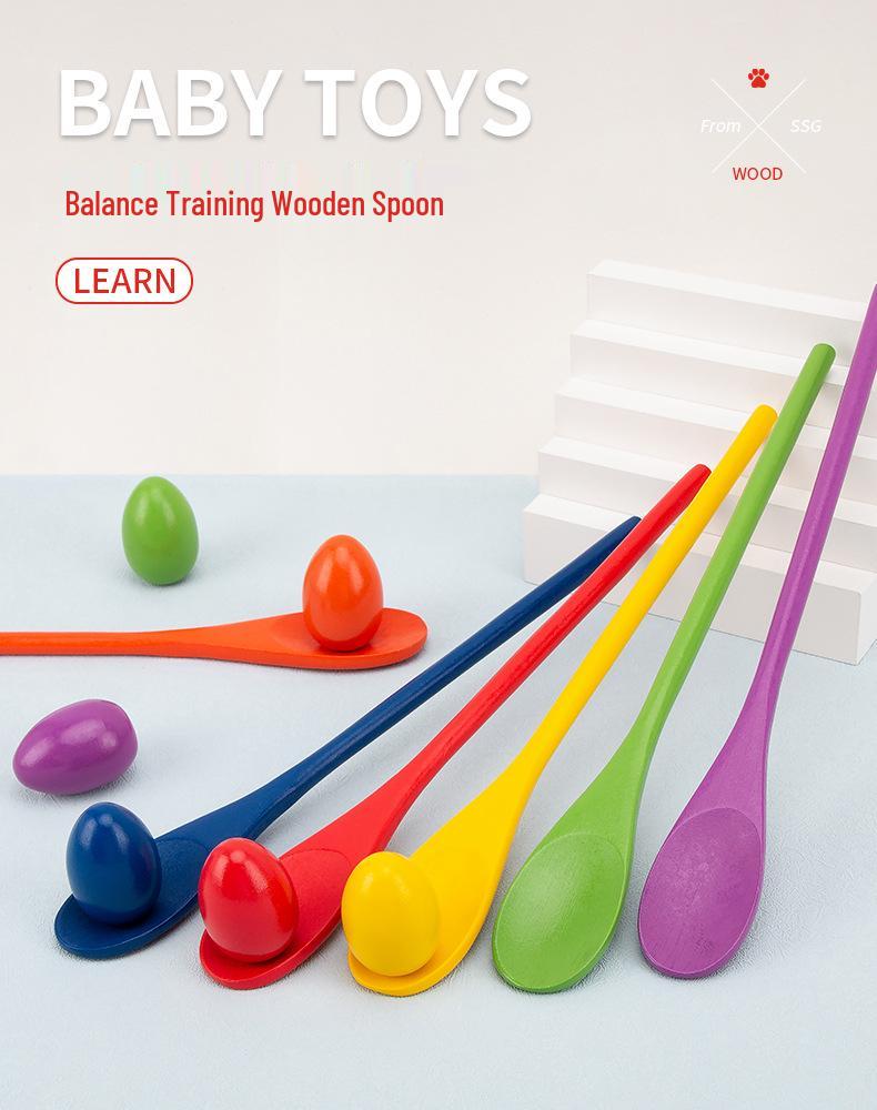 Wooden Spoon & Ball Balance Toy for Kids: Outdoor Sensory Integration & Parent-Child Play