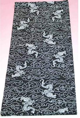 Print Japanese Tenugui with a Dragon Dragon Tenugui for Good Luck and Prosperity In All-over (hand Towel) Pattern Black. (hand Towel) Business.