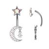 1pcs Moon Belly Button Rings 316L Steel Zircon Pendant Navel Piercing Ring for Women Body Belly Piercing Jewelry Silver Color