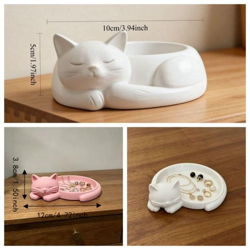 Cat Shaped Storage Tray 3D Printed Storage Holder Container Desktop Ornament  Table