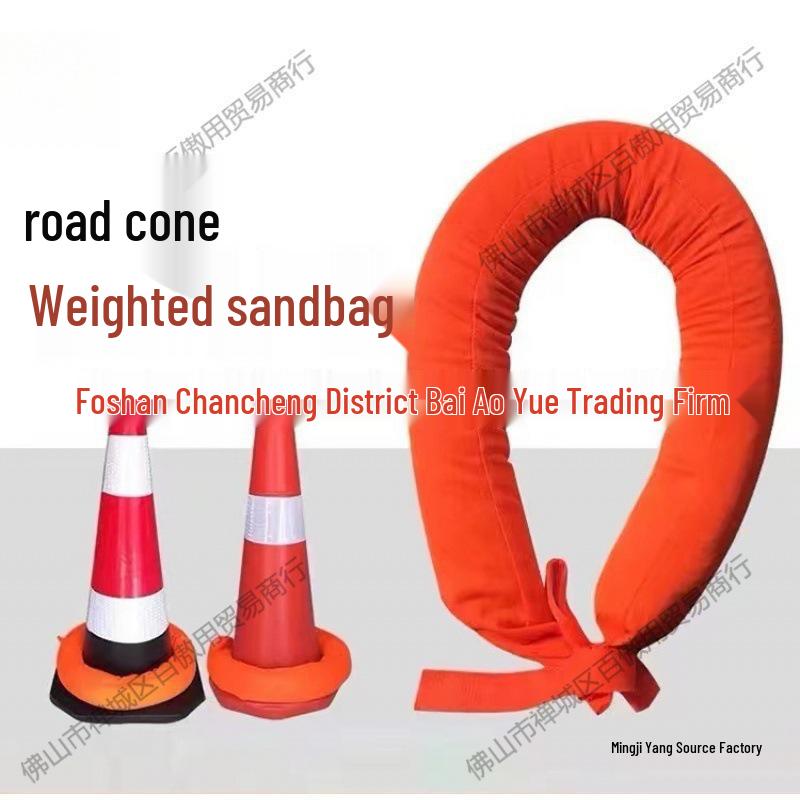 Traffic Cone Weighted Sandbag for Barrier and Parking Lot Safety Orange (bag only, no sand)