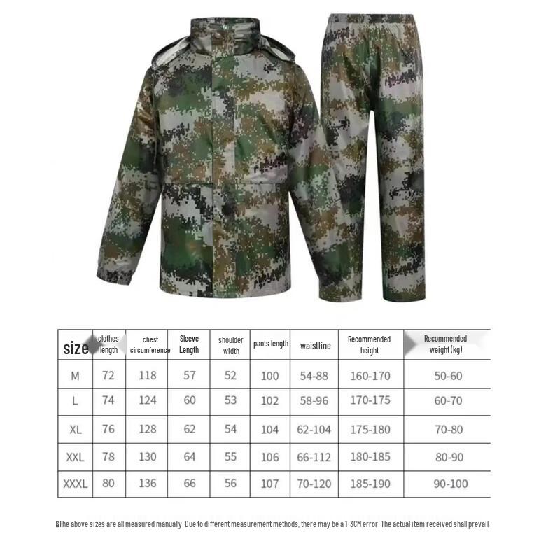 OEING Upgraded Camouflage Double-Layer Rain Suit