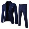 Herren Slim Fit Koreanischer Blazer Zweiteiliger Anzug für Beruf und Hochzeit