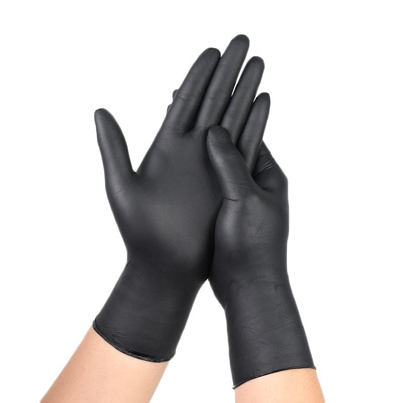 20/50/100PCS Black Nitrile Disposable Gloves Latex Free for Home Cleaning Glove Textured Mechanic Tattoo Hair Dye Beauty Work