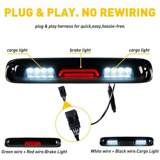 For Silverado Chevy 99-2007 GMC Sierra 3rd LED Third Brake Light Cargo Lamp EOA