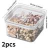 2-Piece 460ML Divided Sealed Storage Box Set, Transparent Plastic Organizer Container for Snacks & Food Organization