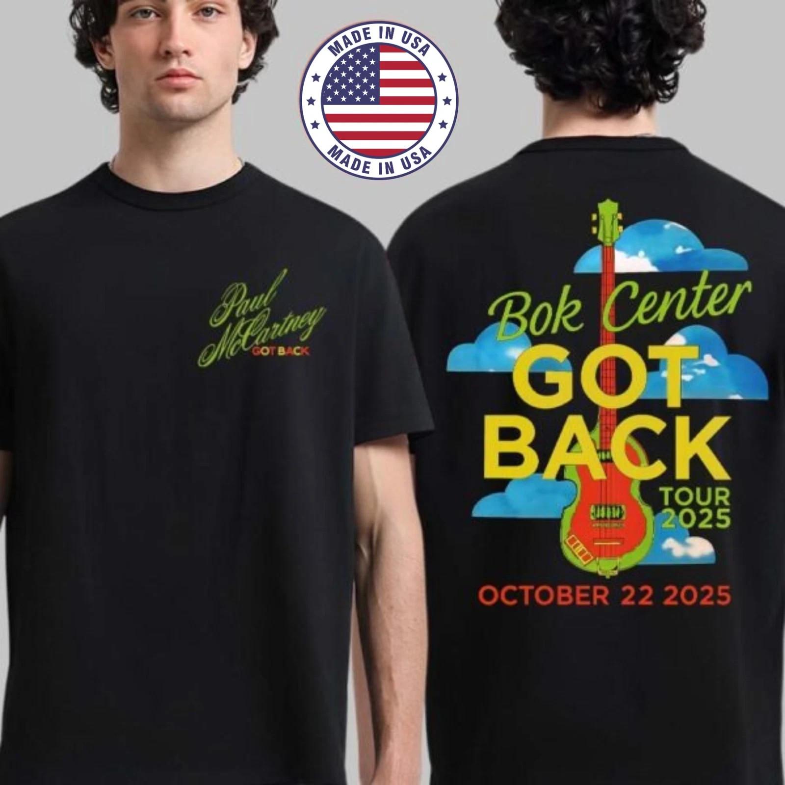 Paul McCartney Tulsa 2026 Got Back Tour Bok Center T-Shirt Unisex All Sizes S