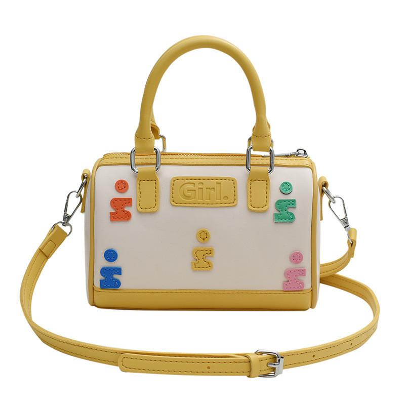 Trendy Small Horizontal Square Shape Shoulder Bag With Sewing Thread Elements жёлтый