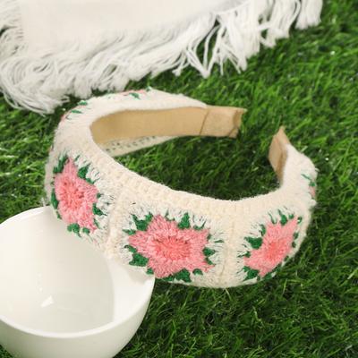 Crochet Wide Headbands Women Wash Face Makeup Hair Hoops Hairband Ladies Korean Sweet Beach Bezel Head Hoop Headwear Accessories