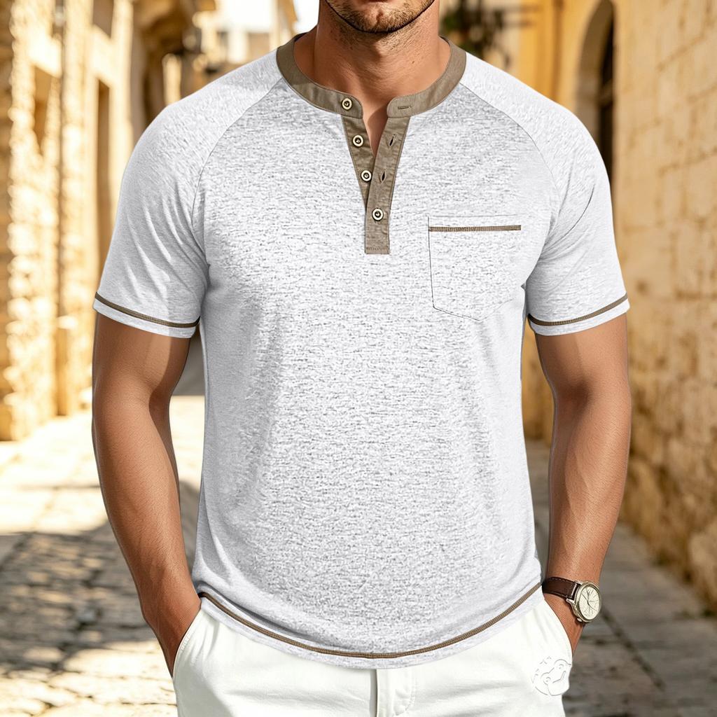 Men's Retro Casual Short Sleeve T-Shirt for Summer Everyday Wear