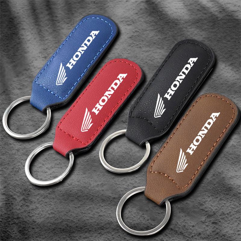 Leather Motorcycle Keychain Keyring Key Chain Pendant For Honda CBR CB400 CB650 FCBF CBR250RR CRF SH300 NC750 CB500X Accessories LK6