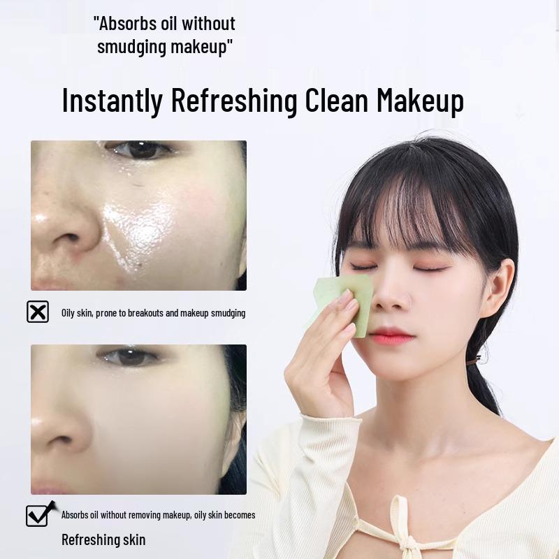 Pengyoui Portable Oil Blotting Facial Tissue - 300 Sheets for Summer Oil Control