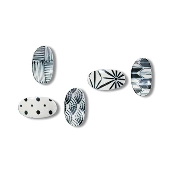Awasaka The Modern Japanism Komon Chopstick Rests Set 7-2003, 5 Chopstick Rests, Porcelain, Microwave & Dishwasher Safe