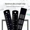 30cm Black Aluminum Alloy Multi-purpose Straight Ruler for Woodworking and Measuring