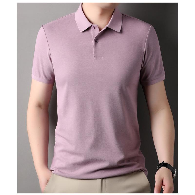 Summer New Short Sleeve T-shirt Top Middle-Aged Men Hemming Trendy Half-Length Sleeve Cotton Menswear T-shirt