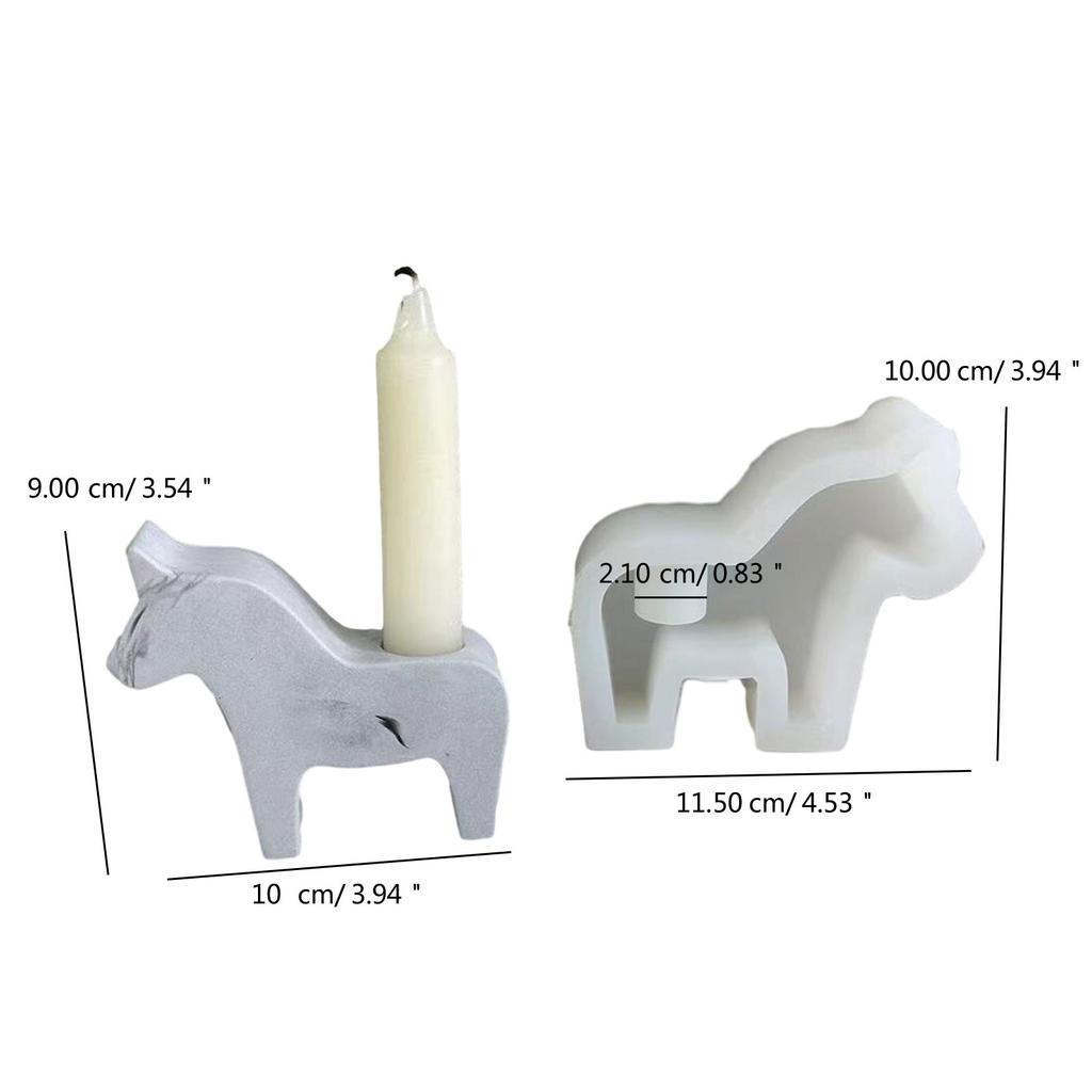 Horse Shape Candlestick Silicone Mold DIY Concrete Cement Plaster Animal Candle Holder Molds Epoxy Resin Candle Stand