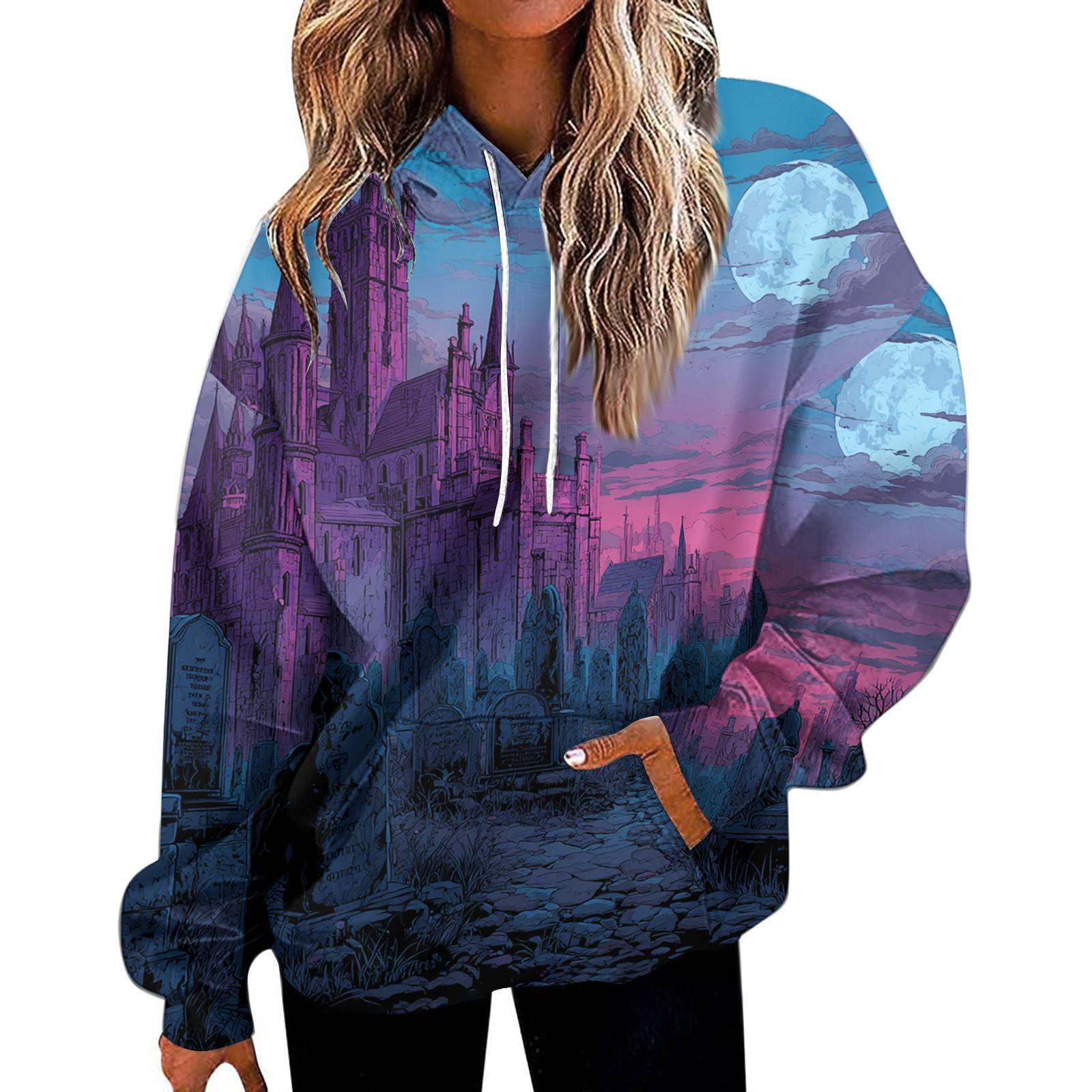 

Women s Fashion Sweatshirt Printed Casual Hooded Sweatshirt With Pockets XXXL