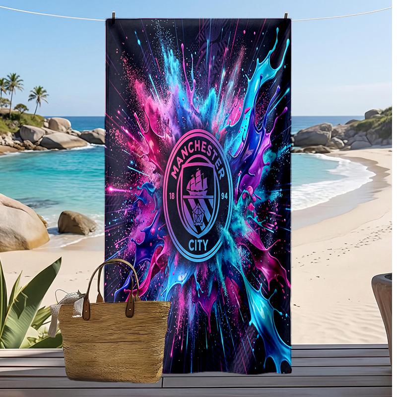 Manchester City Printed Beach Towel Quick Dry Soft TowelPortable Large Rectangular Beach Blanket for Travel Swimming Pool