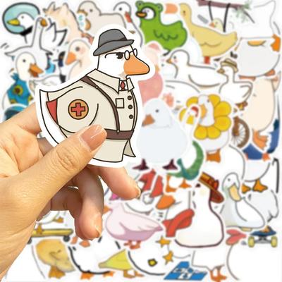 50Pcs Cartoon Duck Waterproof Graffiti Sticker Aesthetic Decorative Luggage Laptop Cup Phone Fridge Scrapbook Kid Stickers