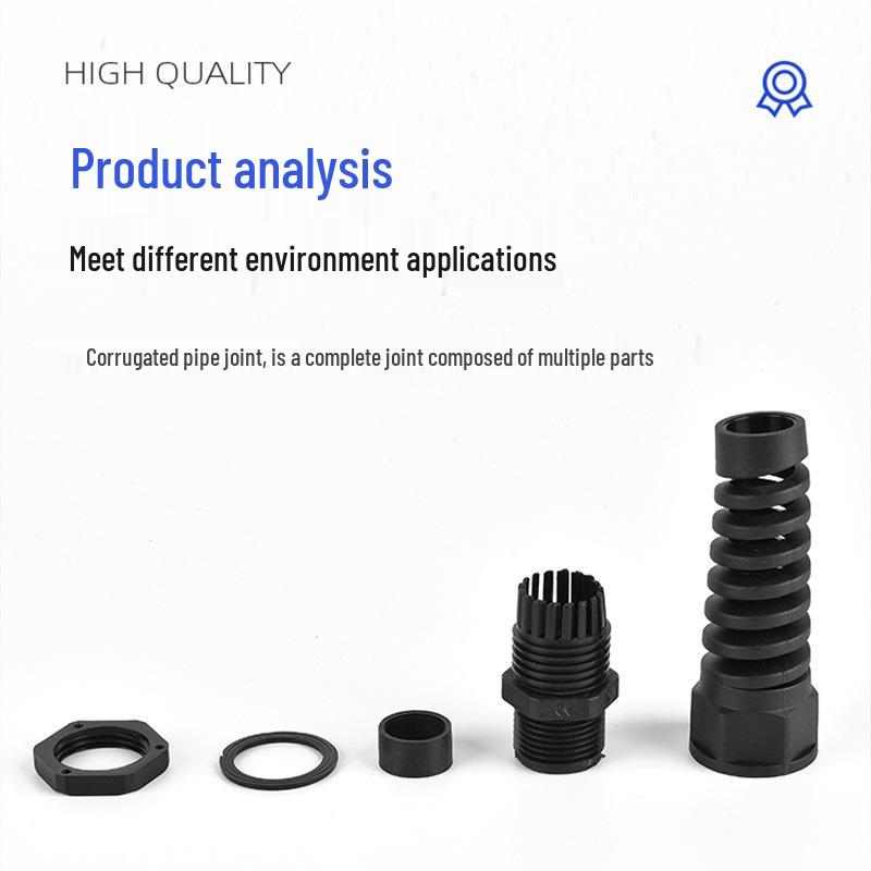 Extra-Long PG/M Nylon Anti-Kink Cable Gland: Torsion-Resistant, Pull-Out Proof