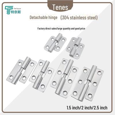 Zawias płaski odłączany ze stali nierdzewnej 304 do urządzeń przemysłowych - Rozmiary 1,5", 2", 2,5", Pogrubiony do drzwi drewnianych.