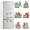 6Pcs Acrylic Diamond Painting Fridge Magnets DIY Diamond Painting Magnets Kit for Refrigerator Mailbox Decor